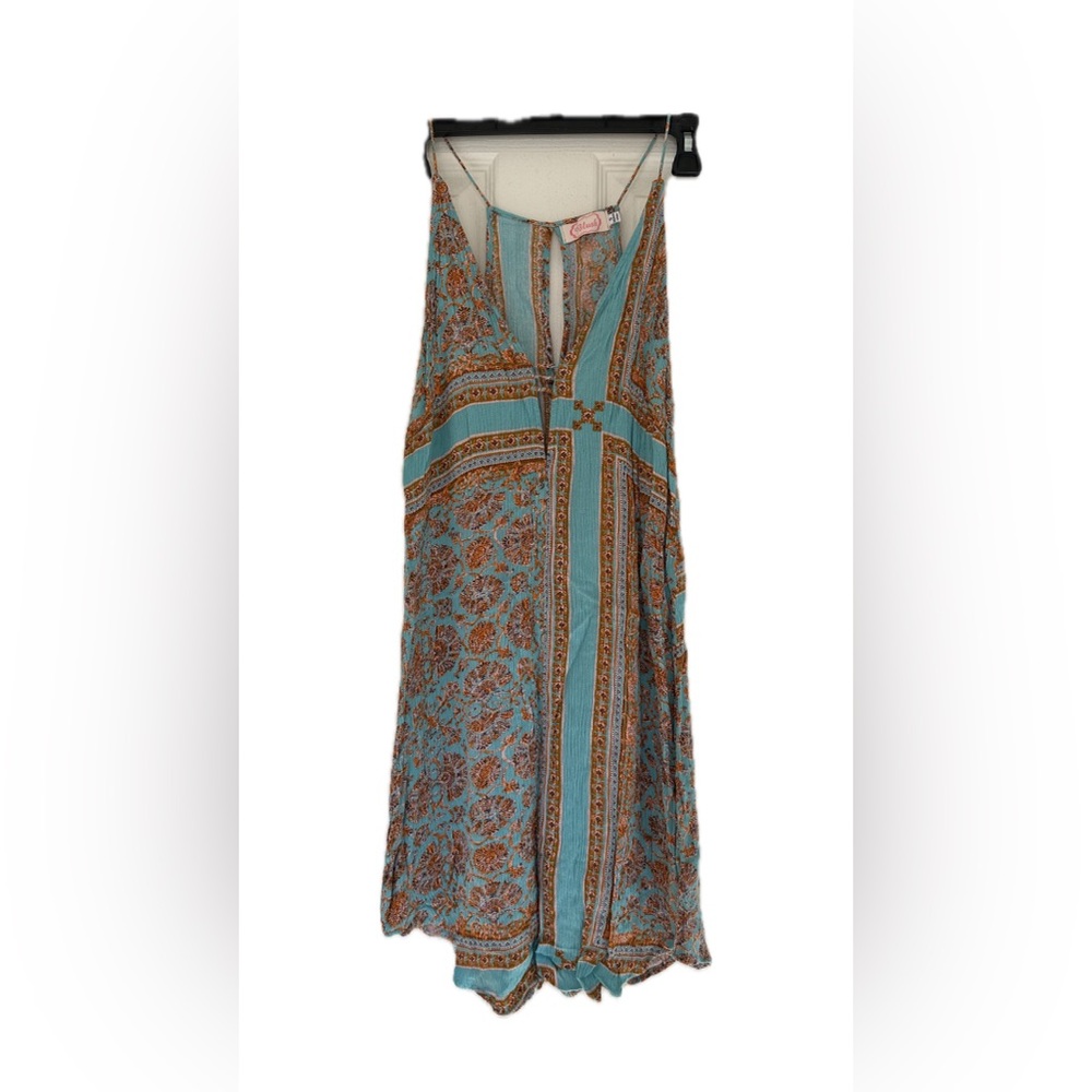 Blush Boutique Teal Patterned Midi Dress